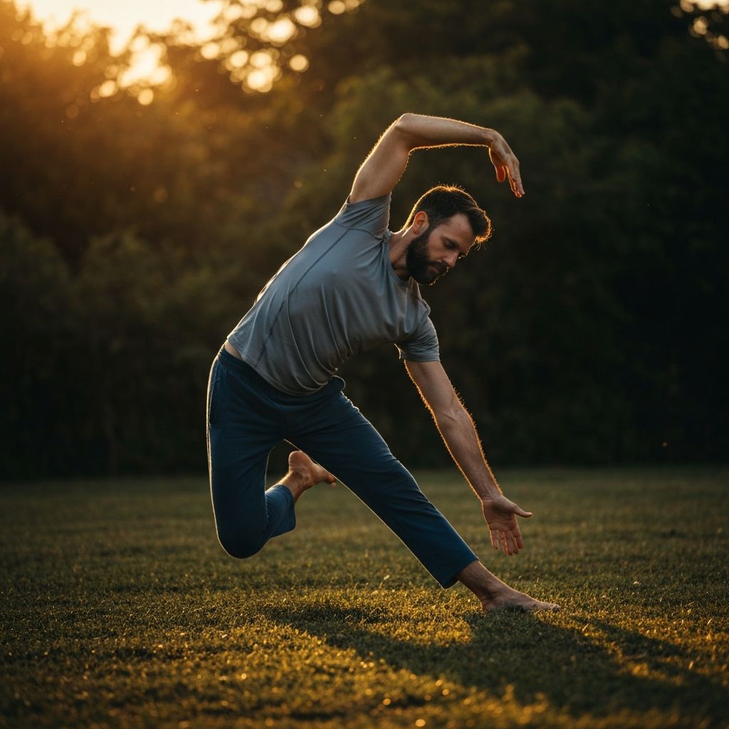 Muški čovek vežba - fizička aktivnost, vežbanje i trening za vitalnost